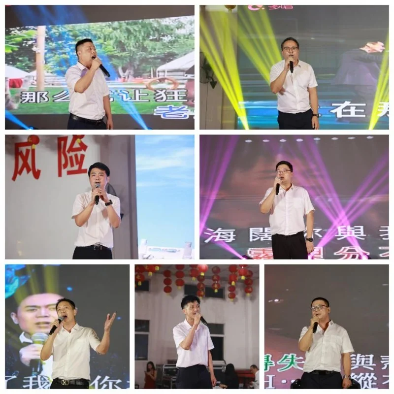 营销人员上台表演